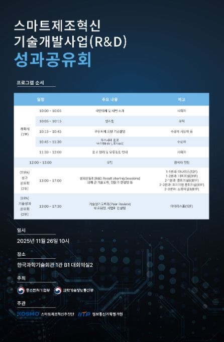 스마트제조혁신 기술개발 사업 성과공유회 개최계획(안)