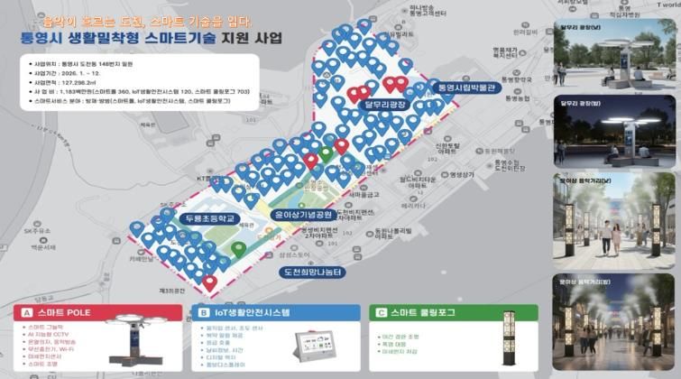 통영시, 2026년 생활밀착형 스마트기술 지원사업 공모 선정 2(사업계획도)