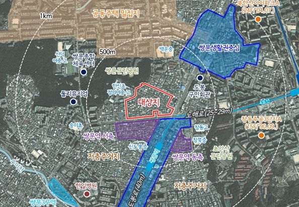 위치도 (도봉구 쌍문동 81번지 일대)