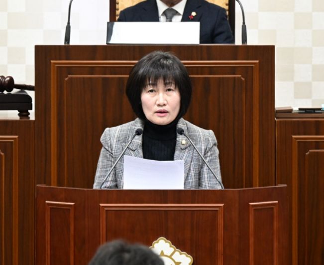 발언 중인 해운대구의회 최은영 의원(더불어민주당 중2, 좌2, 송정동)