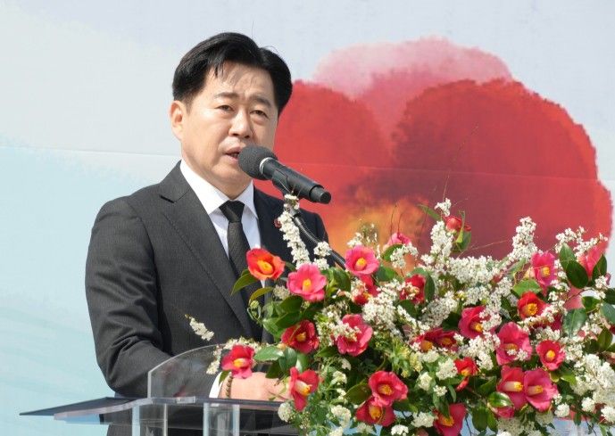 제78주년 4·3희생자 추념식에서 인사말하는 오영훈 지사